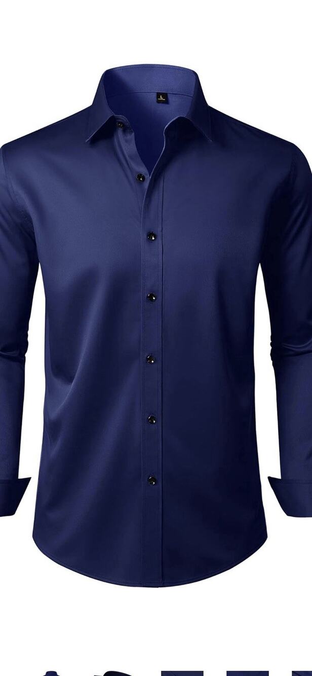 Alimens & Gentle Men's Dress Shirt Classic Fit Stretch Stain Shield Long Sleeve
